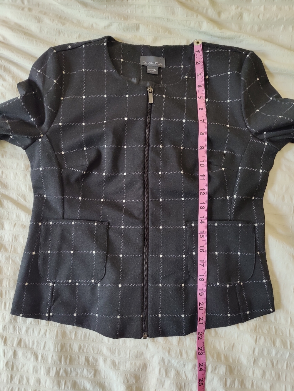 Covington Black Windowpane Zip Blazer - Picture 11 of 11